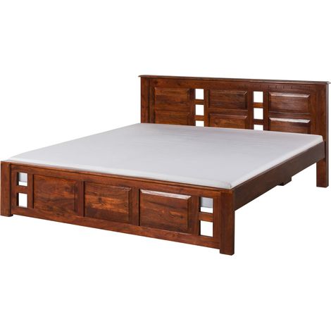 OXFORD 251 Letto matrimoniale in legno di acacia - laccato / nougat 140x200 (1/4)