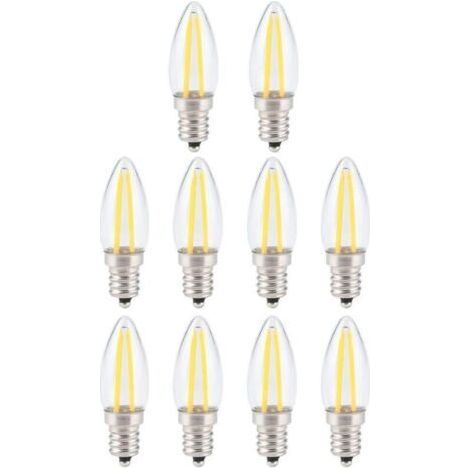 Ampoule à filament LED rétro à intensité variable, ampoule LED E12 2W blanc chaud avec protection des yeux (1/5)