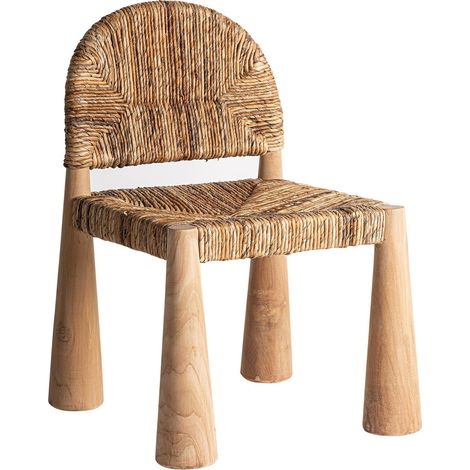 Chaise ethnique en teck finition naturelle bois marron élégant - Marron naturel bois de teck (1/5)