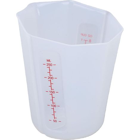 250ml Silicone Measuring Cup for Resin Craft Baking, Clear Scale Measuring Cup, Heat Resistant, Stackable, Ideal for Cooking Mixing (1/5)