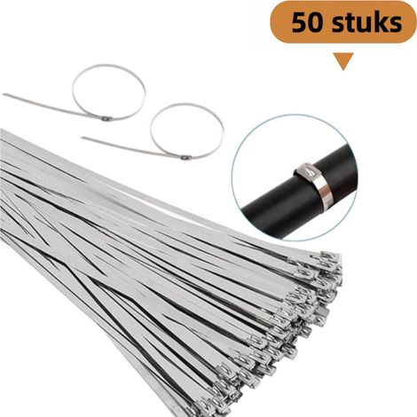Lot de 50 colliers de serrage en acier inoxydable Colliers de serrage multifonctionnels 4 6 x 100 mm Argenté (1/5)