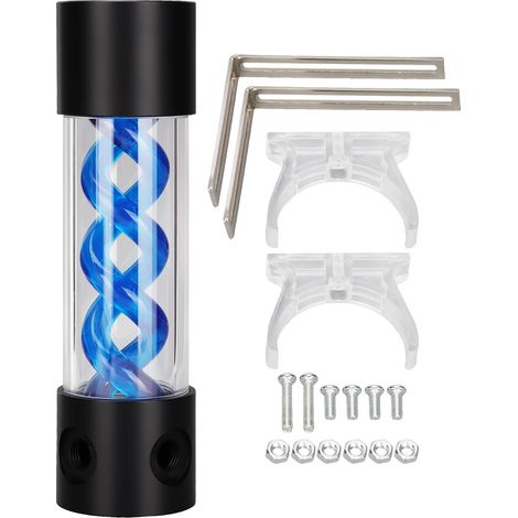 Réservoir de refroidissement liquide 200mm, 4 entrées G1/4, design ouvert pour PC, kit watercooling haute performance (1/5)