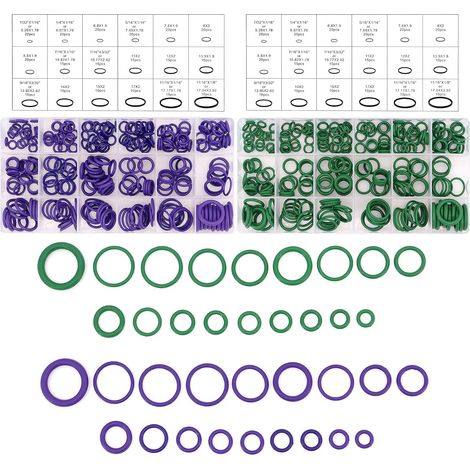 O-Ring Seal Kit, 540 Pcs 18 Sizes Rubber Washers Gaskets Assortment Kit Green Purple Washer Seals Assortment Set (1/5)
