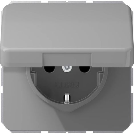 JUNG CD 1520 BFKL GR. Buchsen-Typ: CEE 7/3. Produktfarbe: Grau, Material: Thermoplast, Internationale Schutzart (IP-Code): IP44. Eingangsspannung: 250 V, Stromstärke (maximal): 16 A (CD1520BFKLGR)