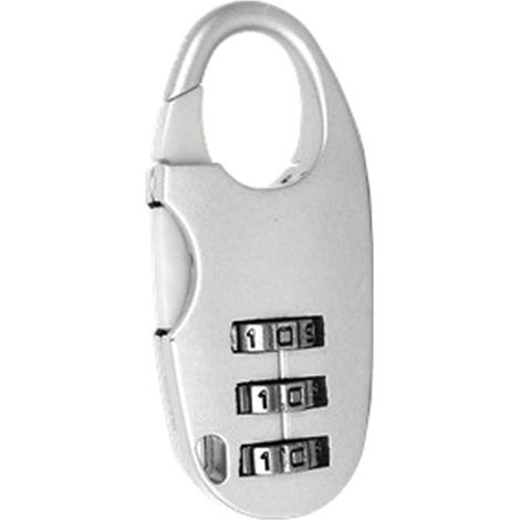 Cadenas à combinaison 3 chiffres mini argenté pour valises, tiroirs, armoires, trousses et sacs (1/3)