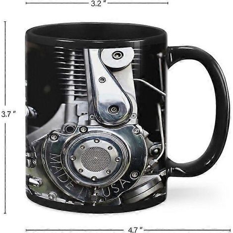 Mug à café en céramique unique avec un motif de moteur mécanique pour les passionnés de voitures et de motos