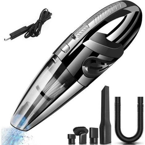 Aspirateur à Main sans Fil Puissant Portable 120W 2200mAh avec Fonction Huimide & Sèche Filtre HEPA Lavable et 5 Buses Rechargeable pour Maison,Table, Bureau, Voiture