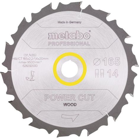 Sega circolare Metabo power cut wood professional 165 mm 14 denti