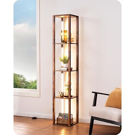 Floor Lamp for Living Room with 4 Shelves, Dimmable LED, 163 cm (1/5)