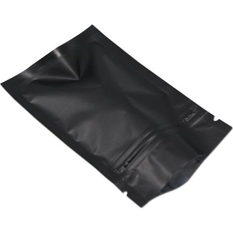 100 Morceaux Film Aluminium Paquet Sac Fermeture Éclair Top Plat Mylar Sachets Café Stockage (10x15cm (3.9x5.9 inch), Noir) (1/5)