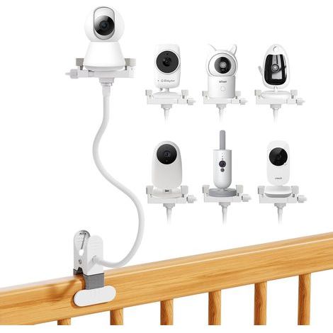 Universal Flexible Mount, Rotating Articulated Arm, Drill-Free Mount for Baby Monitor and Camera (1/5)