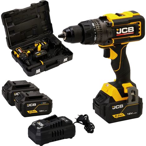 JCB 18V Akku Schlagbohrschrauber 160 Nm inkl. 2x 5,0 Ah Ladegerät im Koffer (1/5)