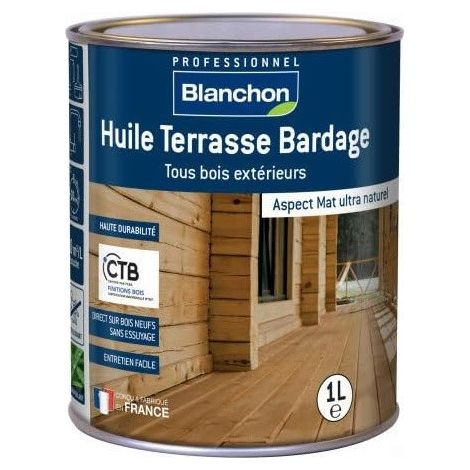 Huile Terrasse Bardage Mat Naturel Protection Bois Extérieur Mat - Blanchon