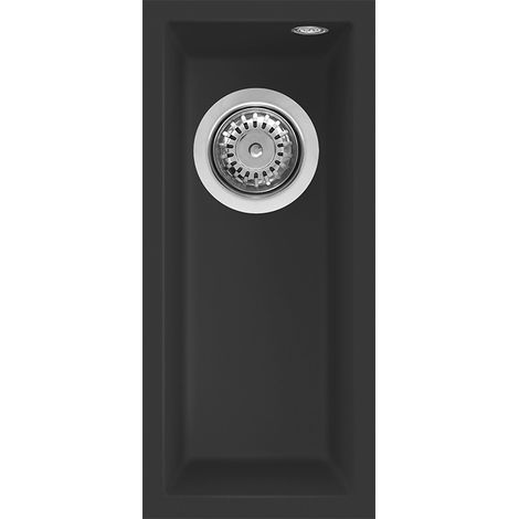 Lavello Elleci Incasso 1 vasca 20x44 Quadra 50 Sottotop Granitek Nero LGQ05040BSO (1/3)