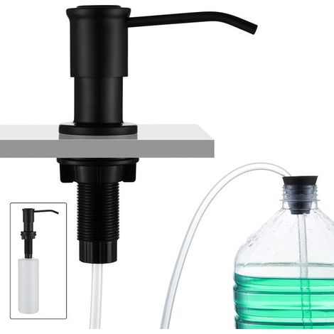 Dispenser di sapone integrato, dispenser di sapone per lavello da cucina, dispenser di sapone incorporato con flacone da 500 ml e cavo di prolunga da 1,0 m (1/5)