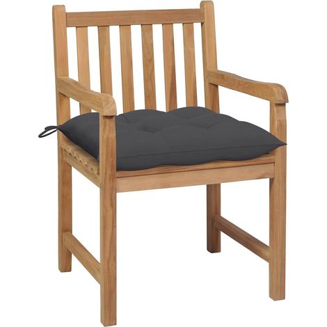 Maison Exclusive - Gartenstühle 2 Stk. mit Anthrazit Kissen Massi (1/5)