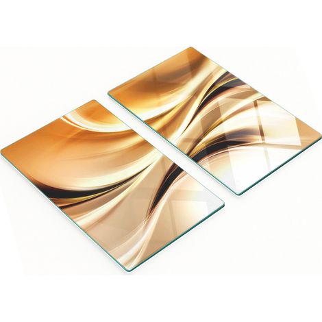 Multifunktionale dekorative Glasplatten „Abstrakte Wellen“, 2 x 30 x 52 cm (1/5)