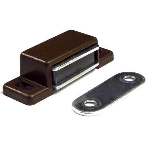 MASIDEF - 12 PEZZI - CHIUSURE MAGNETICHEDA APPLICARE - FORZA 4KG - COLORE MARRONE