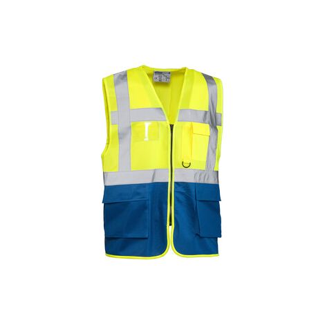 GILET ALTA VISIBILIT GIALLO/BLU LASER TG. XL