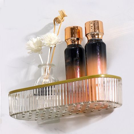 Aufbewahrungsregal ohne Bohren für Badezimmer, Kosmetik- und Badezimmerregal, Wandregal, multifunktionales Badezimmermöbel. (1/5)