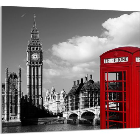 GLASPLATTE FÜR KÜCHE 65x60 London (1/5)