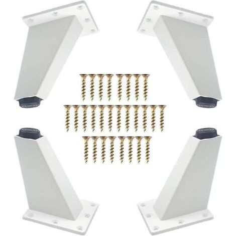 Set mit 4 Möbelbeinen, Aluminium-Metall, schräg, Ersatzbeine für Sofas, inklusive Befestigungsschrauben, weiß, 80 mm (1/4)
