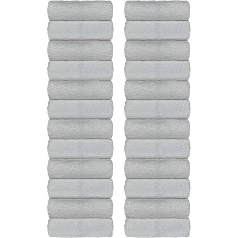 Set Asciugamani Bagno 100% Cotone Super Assorbenti Telo Doccia Spugna Professionali Salvietta Lavetta Viso Asciugamano Salviette Teli Asciugamano Ospite Qualità Hotel Lavette 24 Salviette viso - Grigi