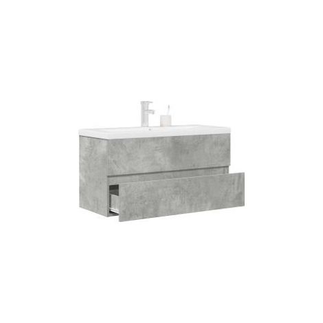 Ensemble de meubles de salle de bain 2 pcs gris béton