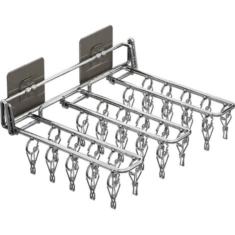 1 Stück Mura Sockentrockner mit 30 Wäscheklammern, Aluminiumrahmen, rostfrei (1/5)