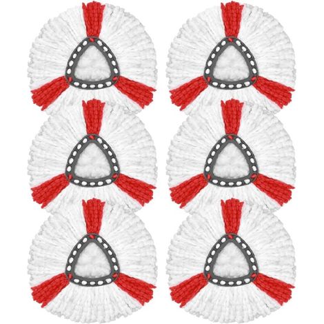 6er-Pack Ersatz-Wischmoppköpfe, kompatibel mit Vileda Turbo-Wischmopp, Mikrofaser-Wischmoppköpfen, EasyWring&Clean-Wischmoppköpfen und allen anderen Wischmopptypen.
