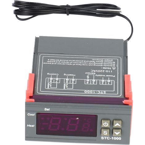 Thermostat intelligent à écran numérique avec relais double et sensor NTC pour contrôle de température (110V-220VAC) (1/5)