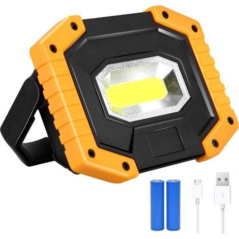 – Projecteur LED rechargeable 30W 2000LM – 2 batteries 18650 – Modes lumineux, moyen, strobe – Étanchéité IP65 pour chantiers et camping - 1pack (1/5)