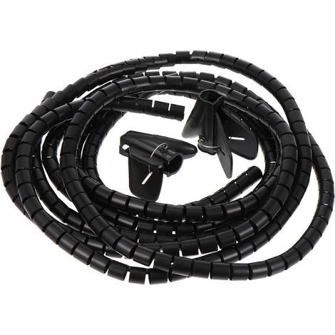 Set mit 2 Kabelkanälen, zuschneidbar und einfach selbst zu montieren, robust, 2 m lang. – 200 x 1,4 cm – Schwarz (1/3)