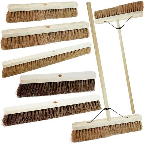 1 x 24" Bassine Hard Bristle Long Handle Indoor Outdoor Sweeping Brush