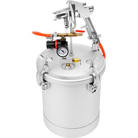Récipient à peinture, capacité de 10L, pression réglable, Argent (1/2)