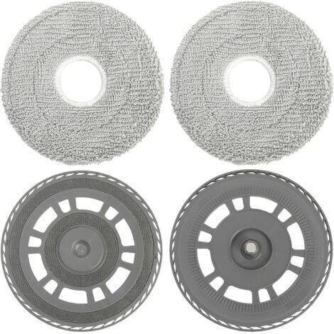 Replacement Pads and Plates (2+2 Sets) Compatible with Dreame L10S Pro/L10S Ultra/L20/L40/X30/X40/Mova E30 Robot Vacuum Cleaner - Multi-Model Washable Mop Accessories (1/5)