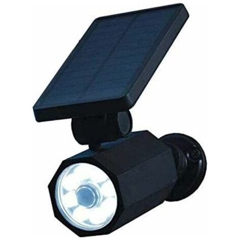 Bionic Spotlight Deluxe LED-Solarstrahler mit 7,6 m Bewegungsmelder, wasserdicht, frostbeständig, für den Außenbereich (Schwarz)