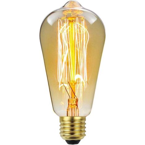 Confezione da 4 lampadine a incandescenza vintage E27 Edison dimmerabili ST64 da 40 W, luce calda 2700 K, stile classico antico per lampade da tavolo a gabbia di scoiattolo, uffici domestici, uffici d (1/4)