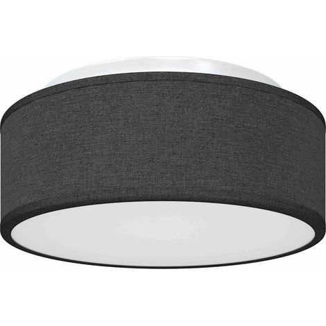 Lampe de plafond contemporaine ajustable salon chambre 30 x 30 x 13,5 cm en tissu noir (1/5)