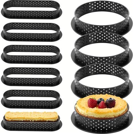 10 Pièces Cercle à Pâtisserie,Cercle a Tarte,Moules à Tartelettes,Convient pour la fabrication de muffins, beignets et gâteaux (1/5)