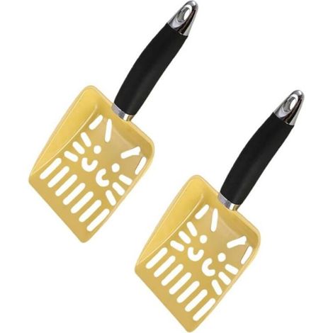2 pièce Litter Scoop, Stainless Steel Pooper Shovel, Ergonomic Cat Litter Scoop for Toilet, Litterbox, Outdoors & Indoors, Easy Training Tool for Cats, Resistant Design,