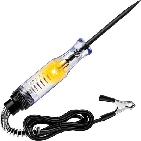Testeur de circuit automobile, testeur de circuit automobile 6V-12V-24V CC, avec pinces crocodiles et longues sondes en acier, adapté aux voitures, SUV, camping-cars et camions, capable d'effectu (1/5)