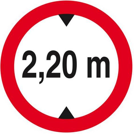 Starres Schild VERBOTEN FÜR FAHRZEUGE ÜBER 2.20M HÖHE D.180mm TALIAPLAST - 627275
