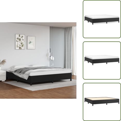 Bettgestell Schwarz 200x200 cm Kunstleder - Betten - Bettgestelle - Doppelbett - Boxspringbetten - Schwarzes Bett (1/5)