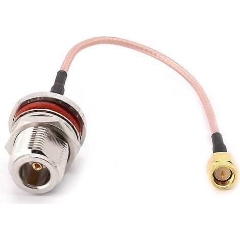 Câble RF coaxial RG316 avec connecteur mâle SMA et embase femelle, longueur 15 cm pour antenne et équipement radio.
