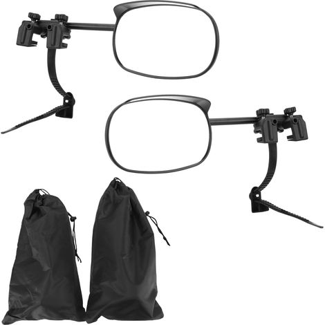 Rétroviseurs de remorquage à clipser, paquet de 2 rétroviseurs latéraux étendus avec déflecteur de pluie, angle mort antiéblouissant pour camions SUV RV remorques. (1/5)