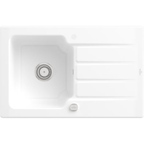 Evier céramique Villeroy & Boch ARCHITECTURA 45 blanc 1 bac 1 égouttoir (1/2)