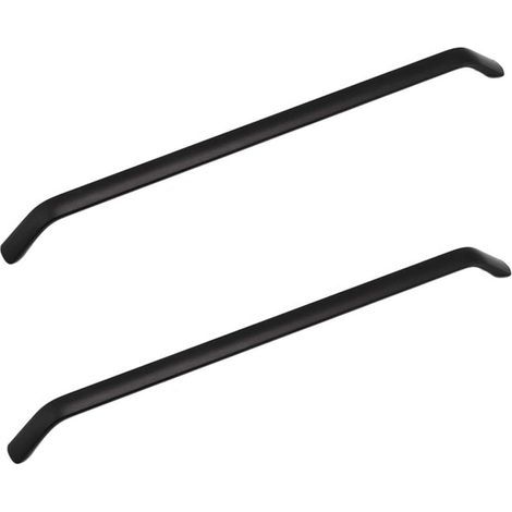 2 tiradores negros de aleación de aluminio de 288 mm para armarios de cocina, puertas, roperos, cajones y muebles de dormitorio, con tornillos. (1/5)