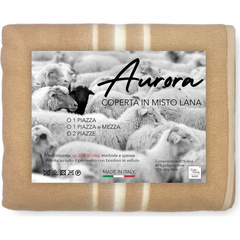 COPERTA IN misto lana AURORA INVERNALE 1 PIAZZA E MEZZA