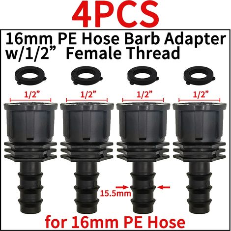 (A-4PCS) Raccord rapide 3/4'' à embout cannelé EURO pour tuyau d'arrosage PE 16 mm et 20 mm, système d'irrigation goutte à goutte pour jardin (1/5)